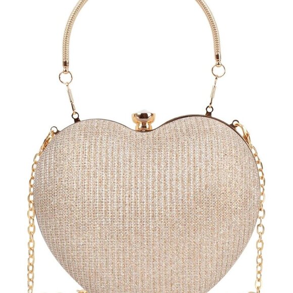 Handbags - Heart Shape Tote Handbag Women's PU Leather Small Crossbody Clutch